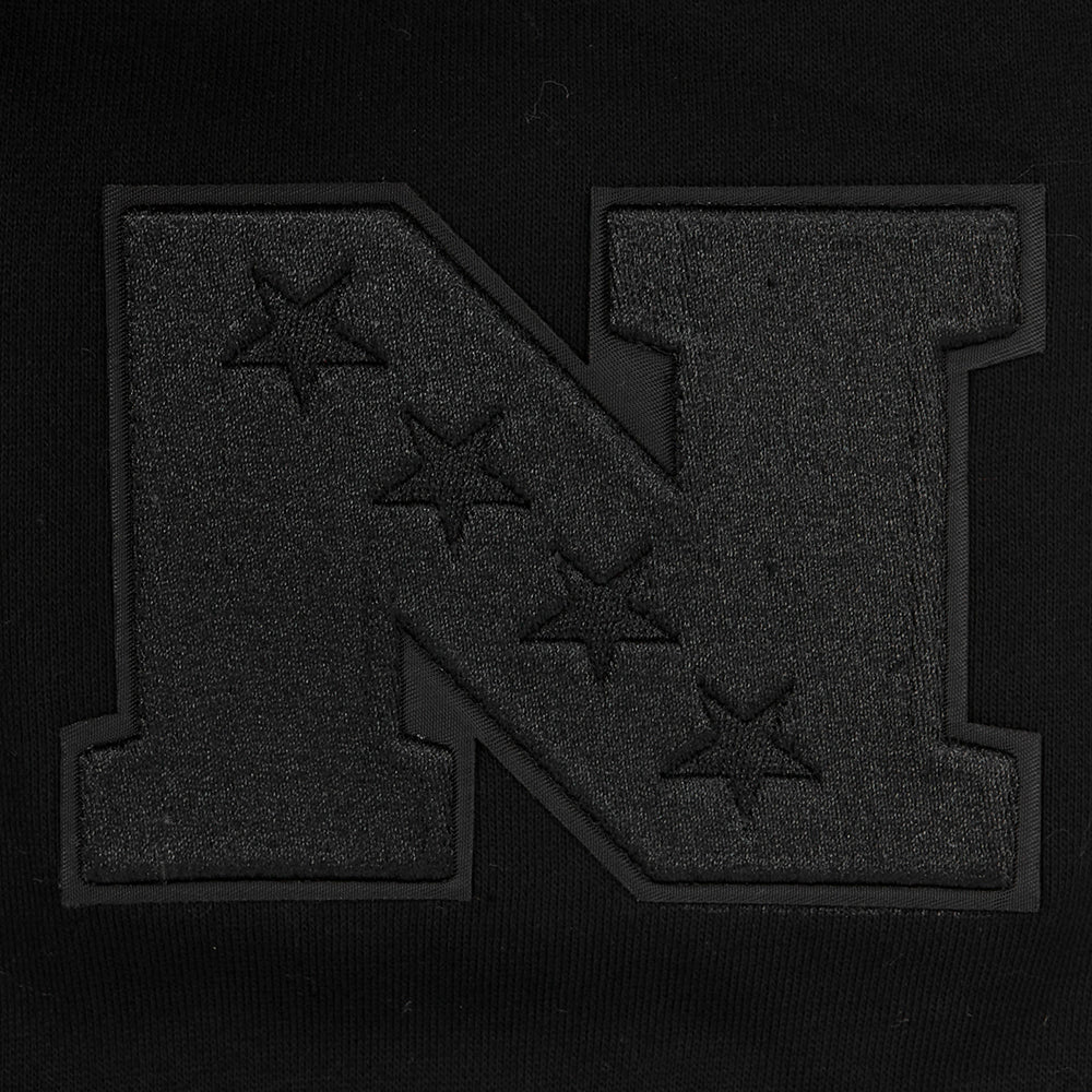 NFL MINNESOTA VIKINGS NEUTRAL MEN'S DROP SHOULDER PULLOVER HOODIE (BLACK) - Image 7