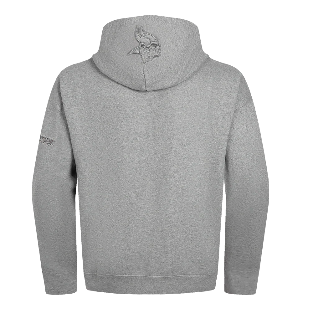 NFL MINNESOTA VIKINGS NEUTRAL MEN'S DROP SHOULDER PULLOVER HOODIE (DARK HEATHER GRAY) - Image 3