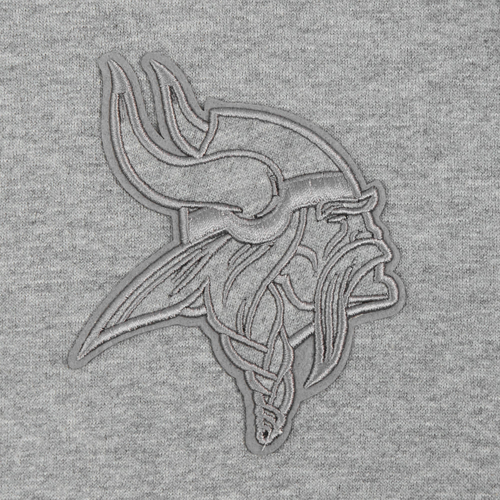 NFL MINNESOTA VIKINGS NEUTRAL MEN'S DROP SHOULDER PULLOVER HOODIE (DARK HEATHER GRAY) - Image 5