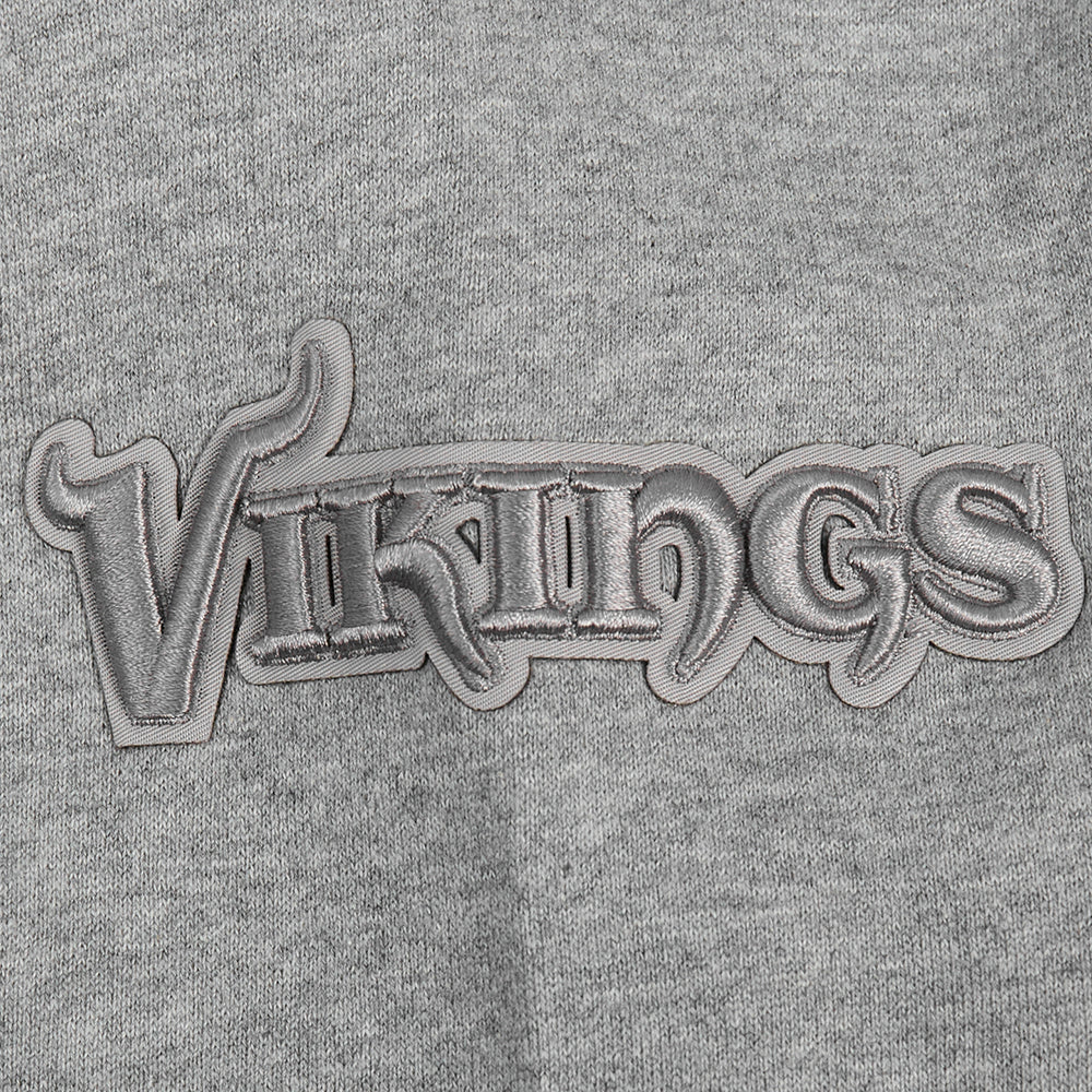 NFL MINNESOTA VIKINGS NEUTRAL MEN'S DROP SHOULDER PULLOVER HOODIE (DARK HEATHER GRAY) - Image 7