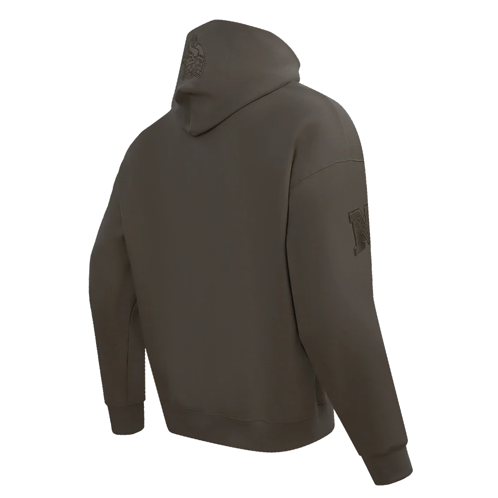 NFL MINNESOTA VIKINGS NEUTRAL MEN'S DROP SHOULDER PULLOVER HOODIE (DARK TAUPE) - Image 4