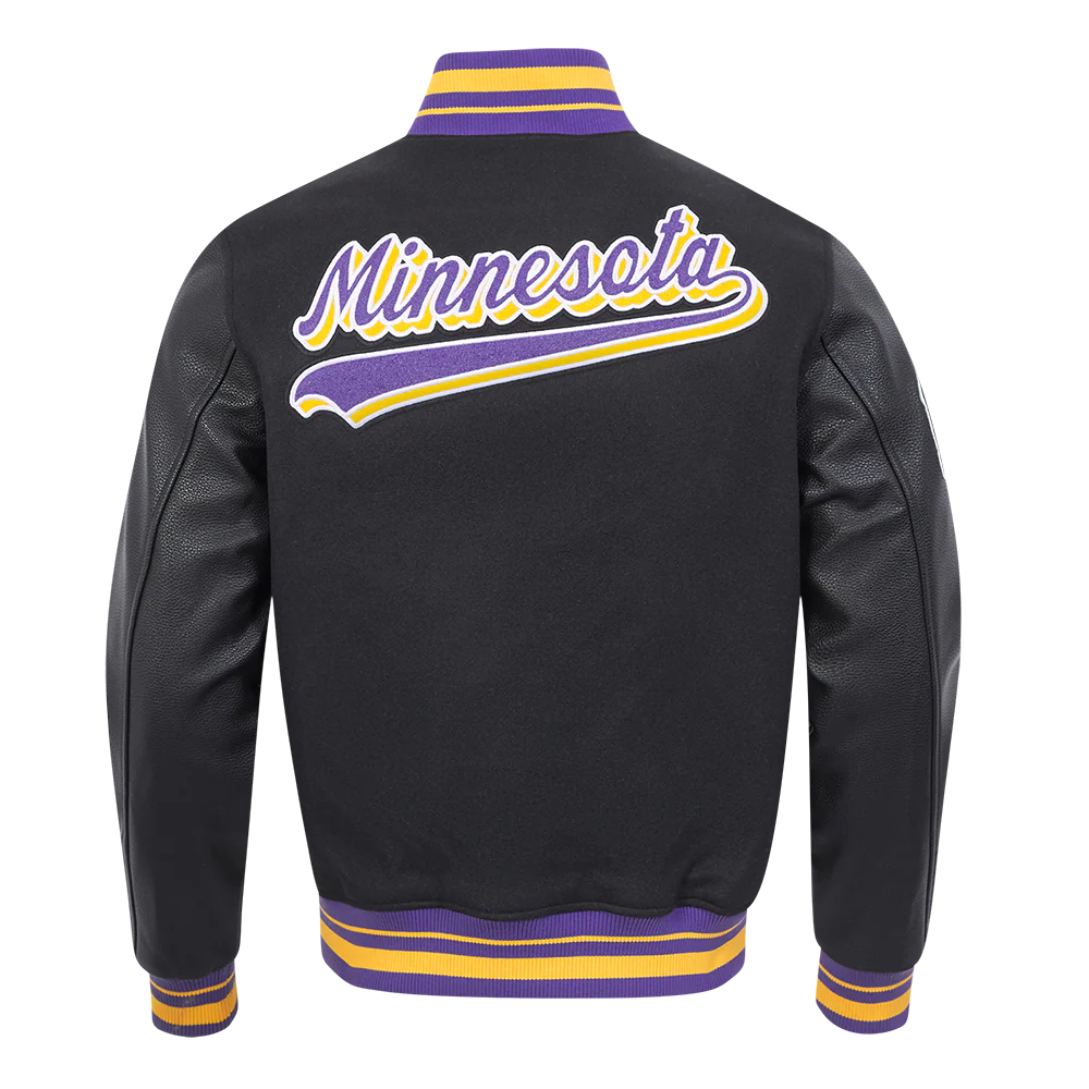 NFL MINNESOTA VIKINGS SCRIPT TAIL MEN'S RIB WOOL VARSITY (BLACK/PURPLE) - Image 7