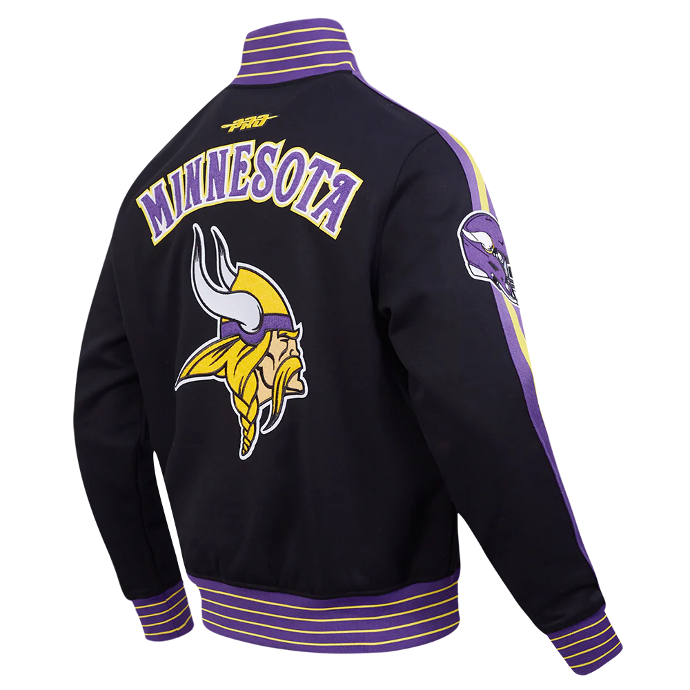NFL MINNESOTA VIKINGS PRO GAME DAY MEN'S DBL KNIT JACKET (BLACK/PURPLE/YELLOW) - Image 4