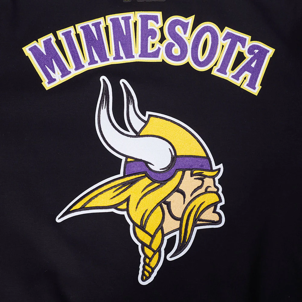 NFL MINNESOTA VIKINGS PRO GAME DAY MEN'S DBL KNIT JACKET (BLACK/PURPLE/YELLOW) - Image 9