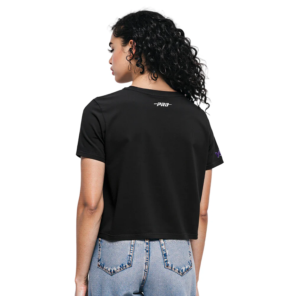 NFL MINNESOTA VIKINGS SCRIPT TAIL WOMEN'S SJ BOXY TEE (BLACK) - Image 2