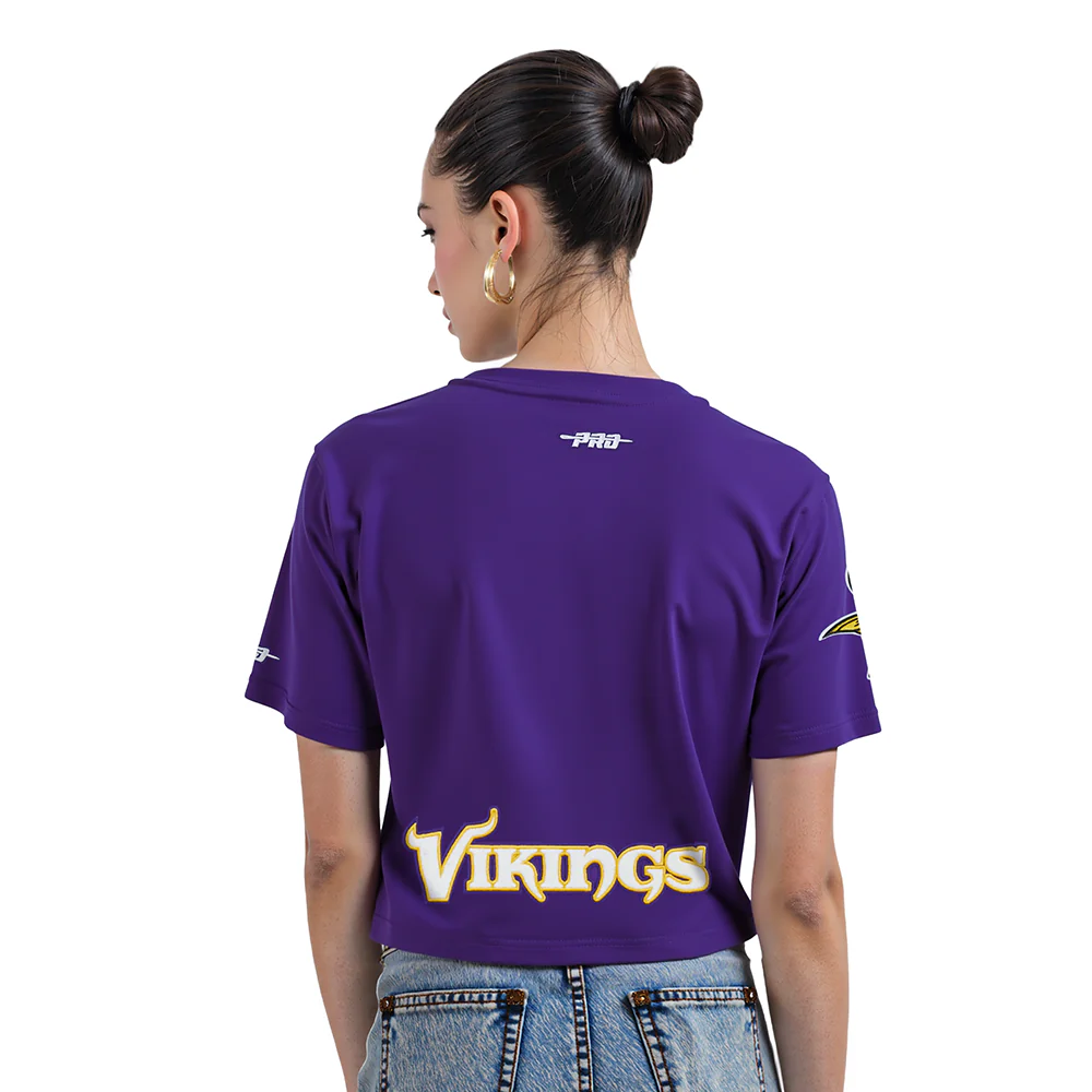 NFL MINNESOTA VIKINGS JUSTIN JEFFERSON #18 CLASSIC PNN WOMEN'S SJ BOXY TEE (Purple) - Image 2