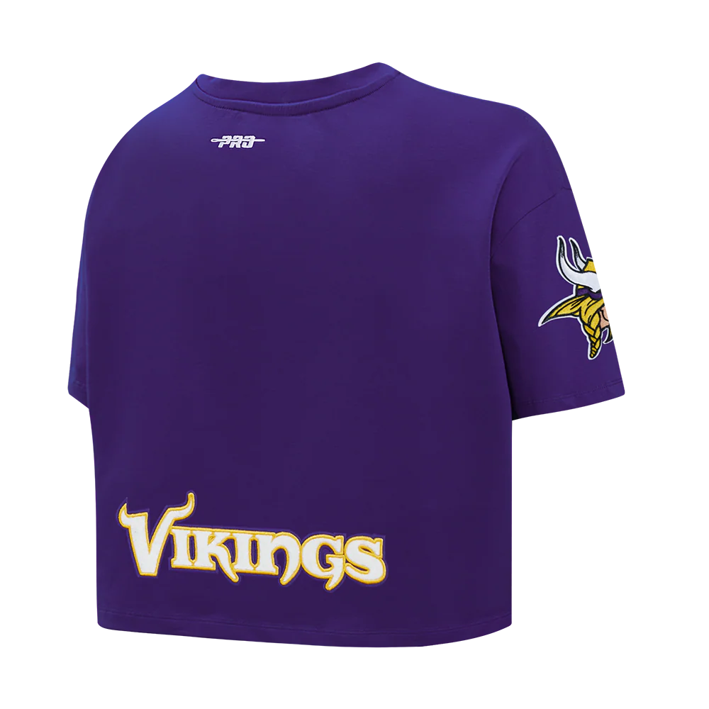 NFL MINNESOTA VIKINGS JUSTIN JEFFERSON #18 CLASSIC PNN WOMEN'S SJ BOXY TEE (Purple) - Image 4