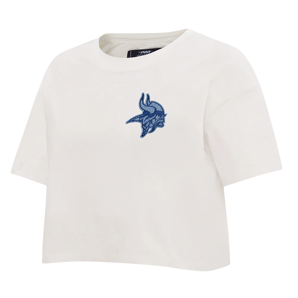 NFL MINNESOTA VIKINGS VARSITY BLUES WOMEN'S  SJ BOXY TEE (LINEN) - Image 9