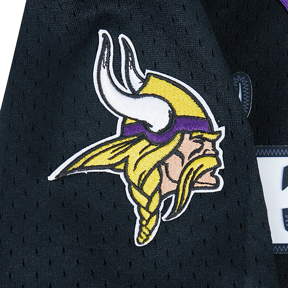 NFL MINNESOTA VIKINGS CLASSIC BIG BOY'S MESH BUTTON DOWN SHIRT (BLACK/PURPLE) - Image 6