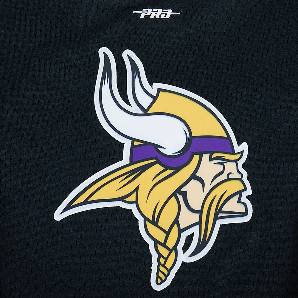NFL MINNESOTA VIKINGS CLASSIC BIG BOY'S MESH BUTTON DOWN SHIRT (BLACK/PURPLE) - Image 9