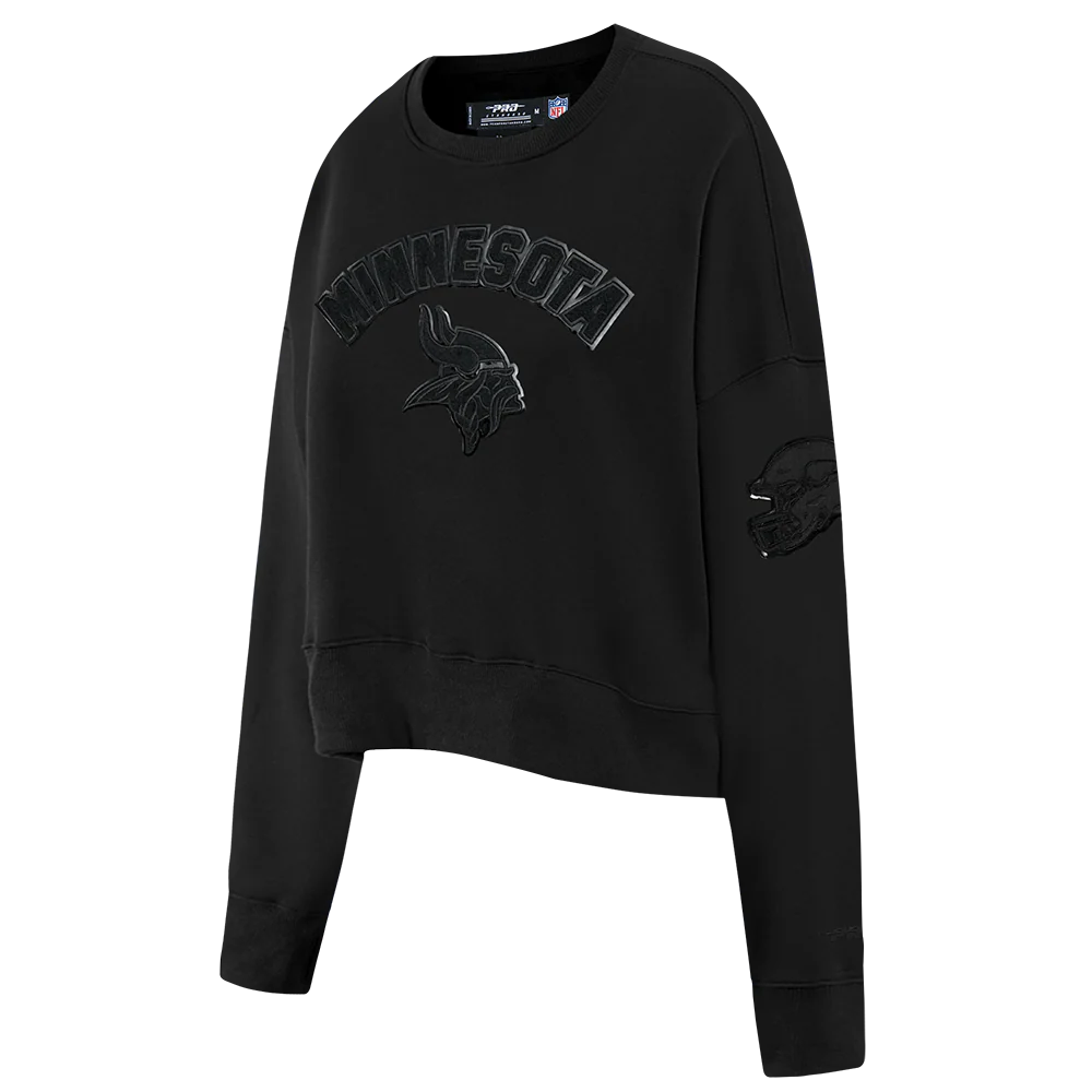 NFL MINNESOTA VIKINGS TRIPLE BLACK WOMEN'S FLC CREWNECK (TRIPLE BLACK WOMEN'S) - Image 10