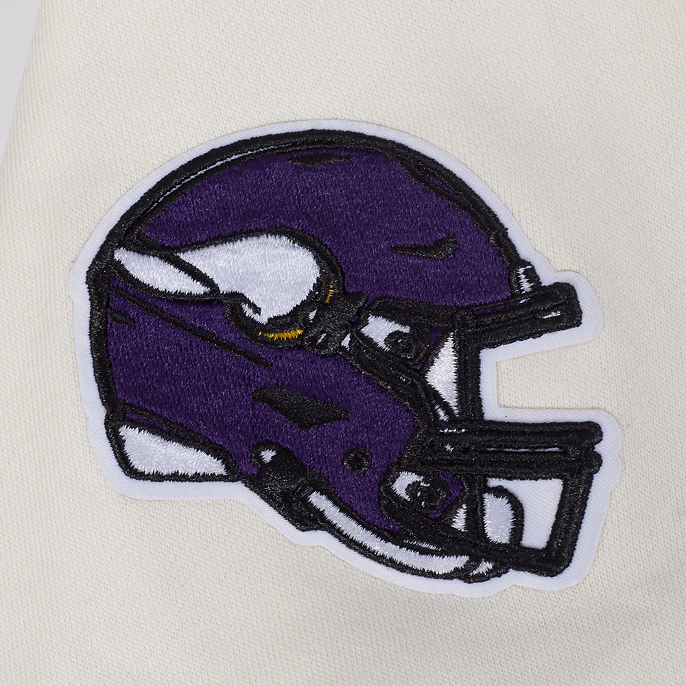 NFL MINNESOTA VIKINGS RETRO CLASSIC WOMEN'S RIB CREWNECK (EGGSHELL/ PURPLE) - Image 5