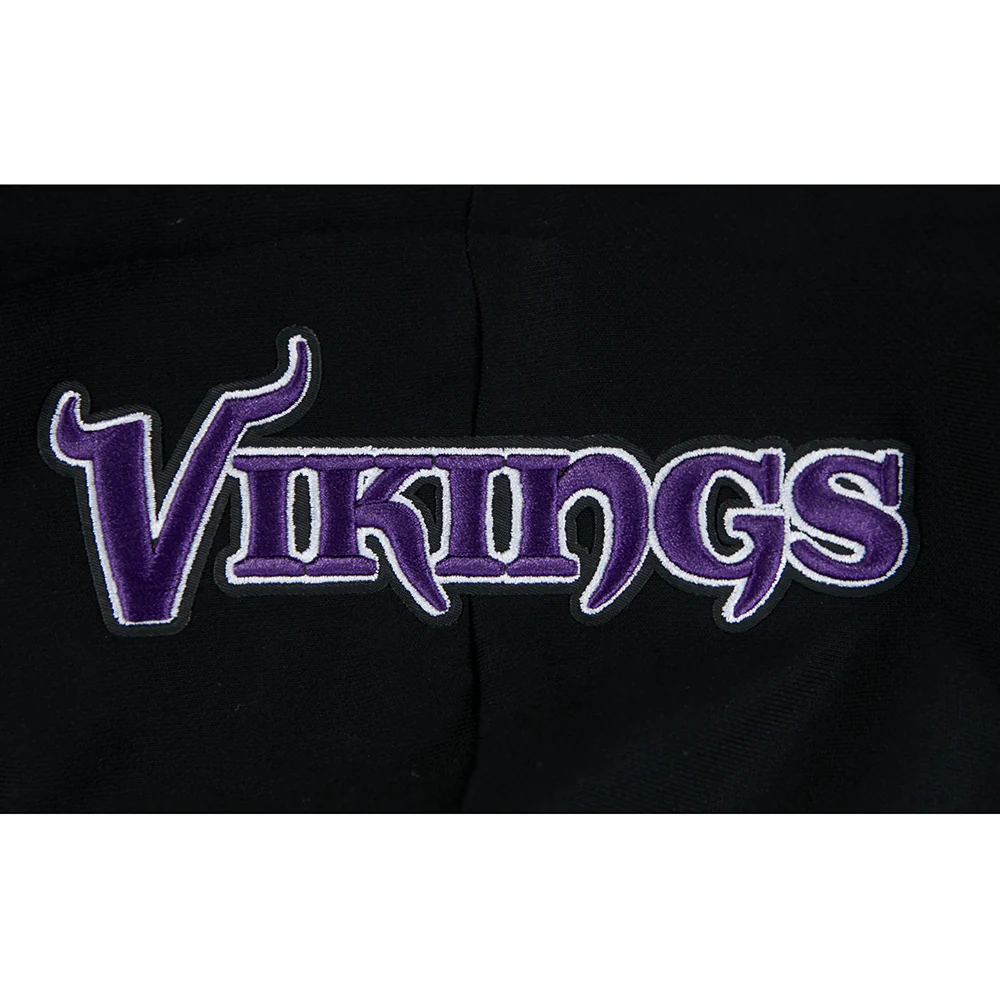 NFL MINNESOTA VIKINGS MASHUP WOMEN'S RIB CROPPED PO HOODIE (BLACK/PURPLE) - Image 12