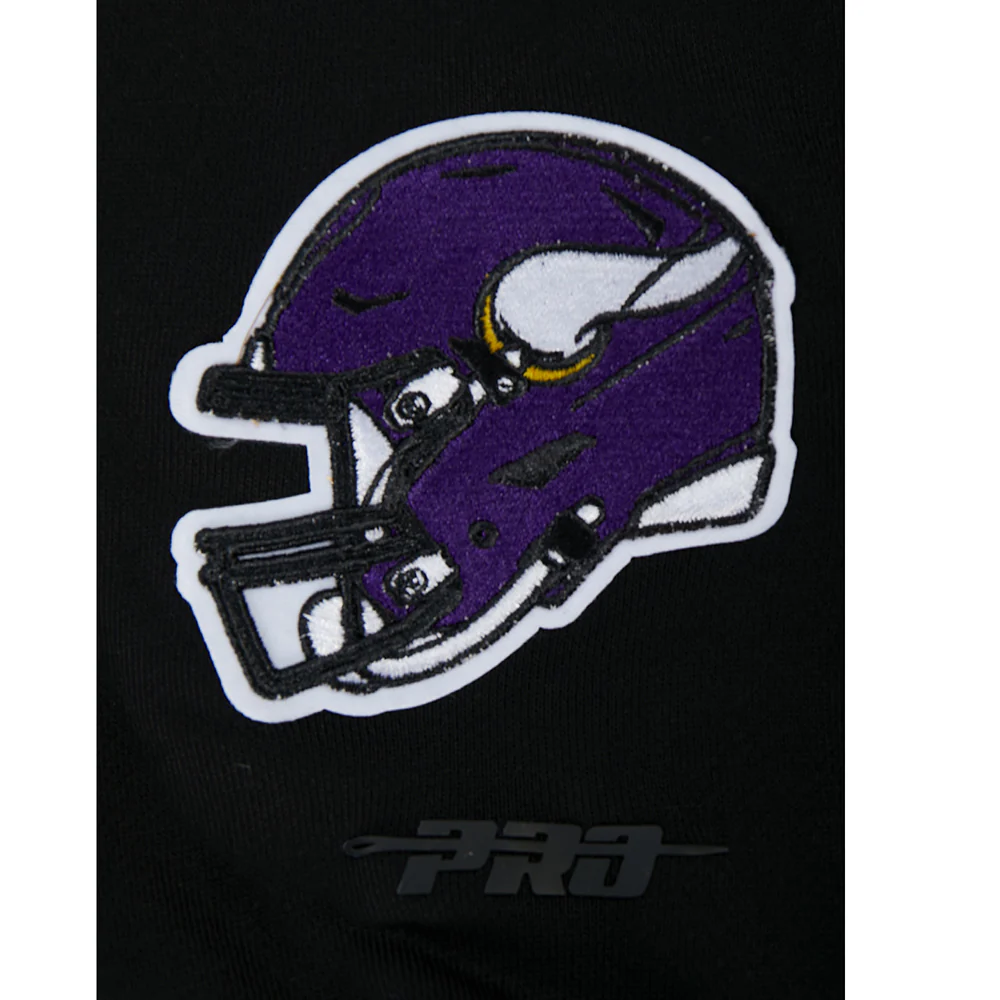 NFL MINNESOTA VIKINGS MASHUP WOMEN'S RIB CROPPED PO HOODIE (BLACK/PURPLE) - Image 6