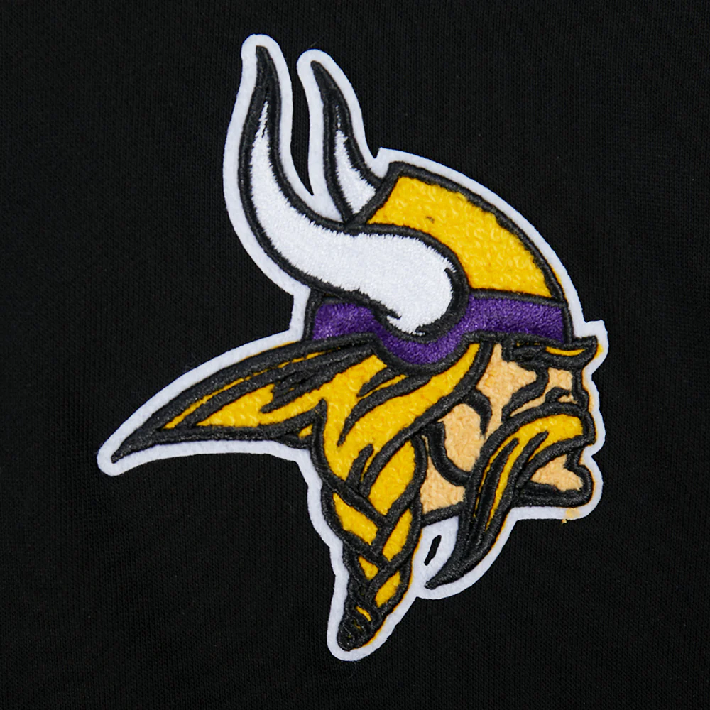 NFL MINNESOTA VIKINGS MASHUP WOMEN'S RIB CROPPED PO HOODIE (BLACK/PURPLE) - Image 7