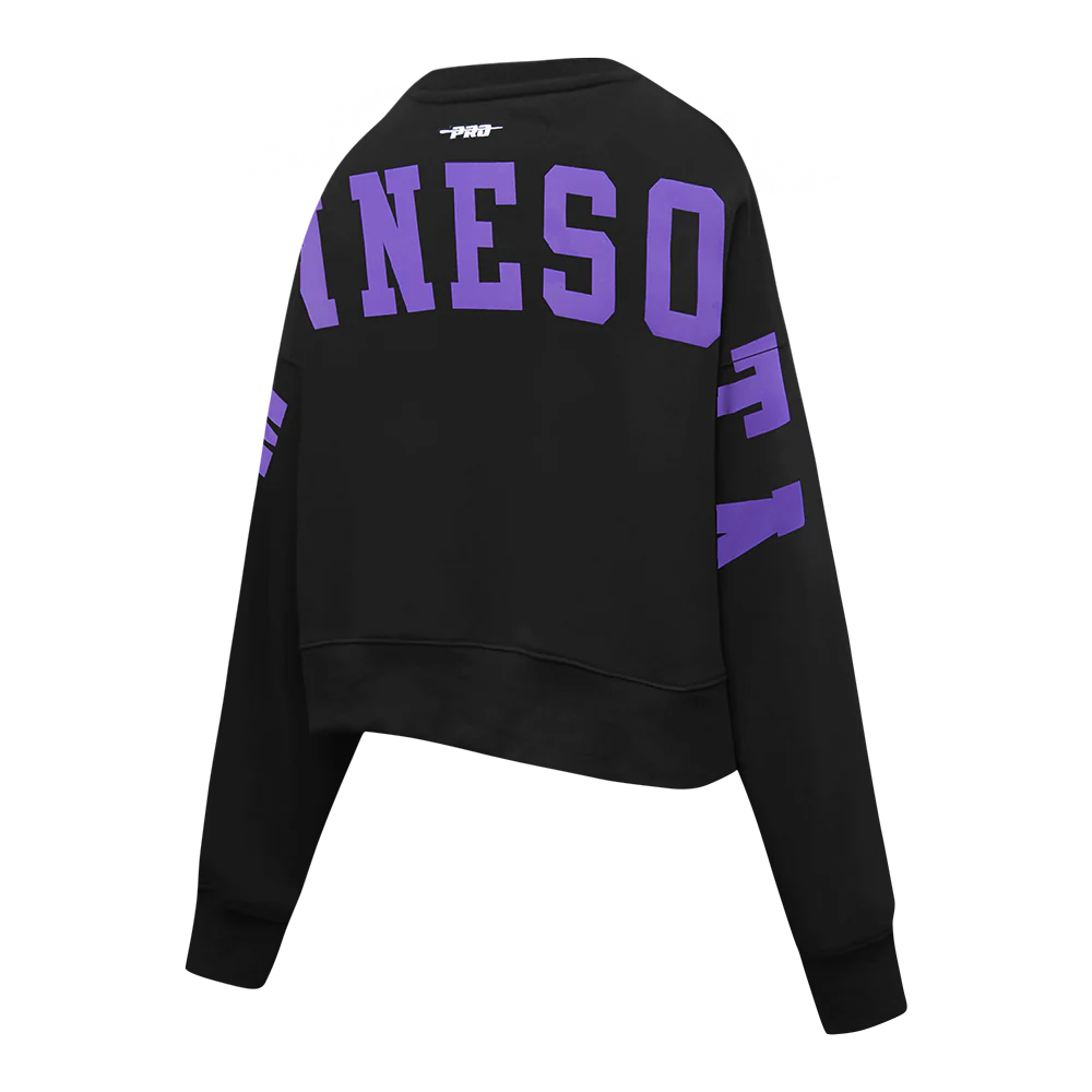 NFL MINNESOTA VIKINGS WINGSPAN WOMEN'S FLC CREWNECK (BLACK) - Image 12