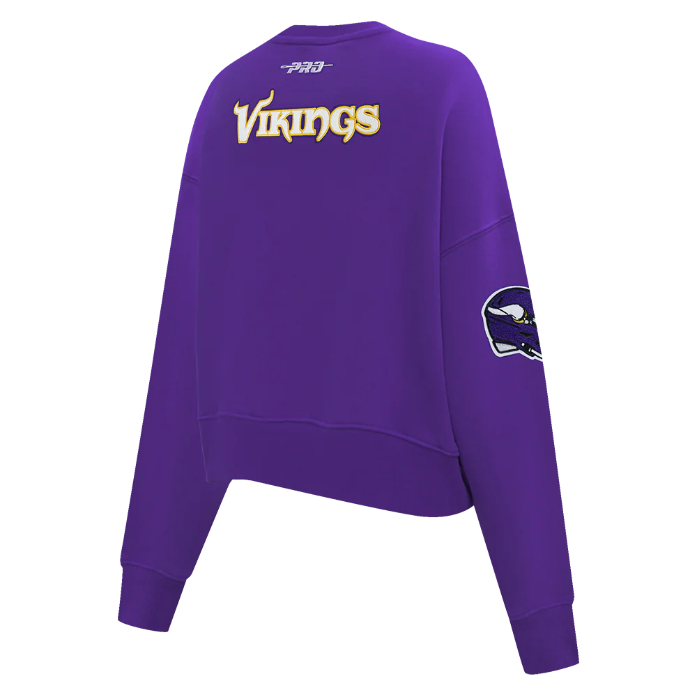 NFL MINNESOTA VIKINGS JUSTIN JEFFERSON #18 CLASSIC PNN WOMEN'S FLC CREWNECK (Purple) - Image 4