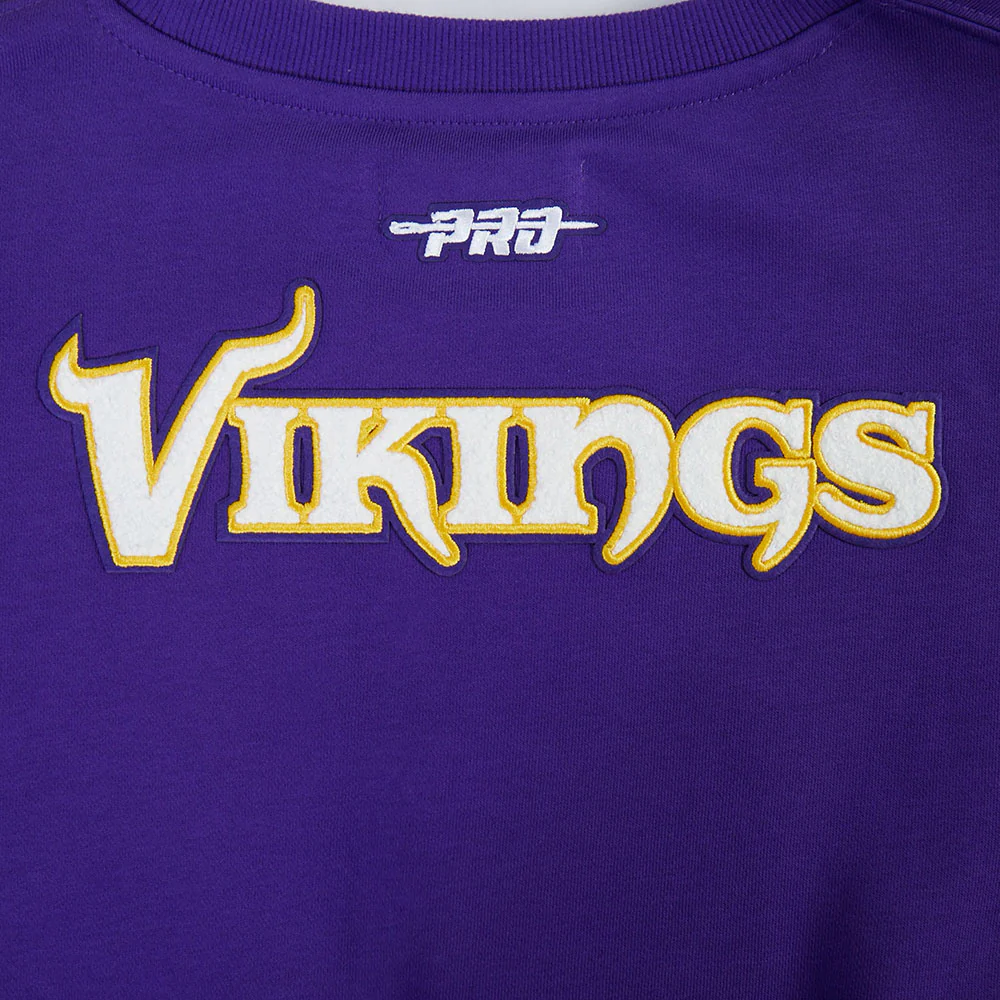 NFL MINNESOTA VIKINGS JUSTIN JEFFERSON #18 CLASSIC PNN WOMEN'S FLC CREWNECK (Purple) - Image 7