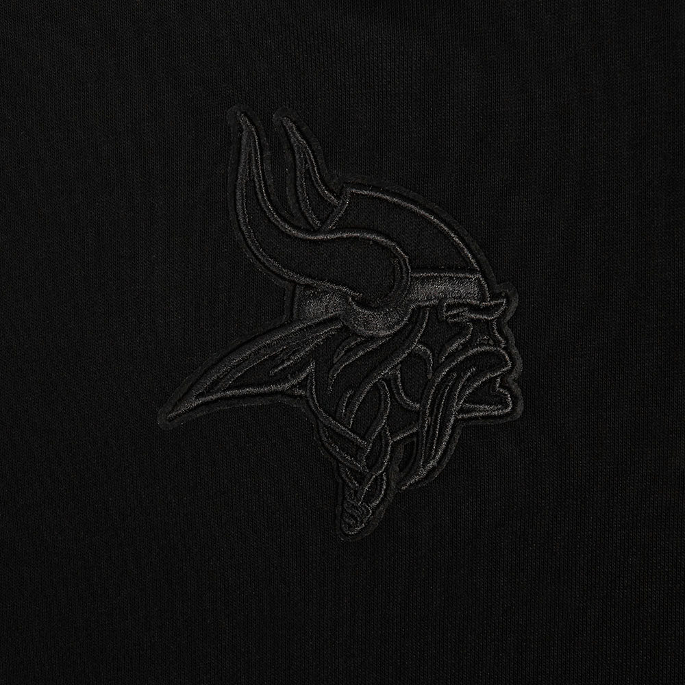 NFL MINNESOTA VIKINGS NEUTRAL WOMEN'S CROPPED PULLOVER HOODIE (BLACK) - Image 4