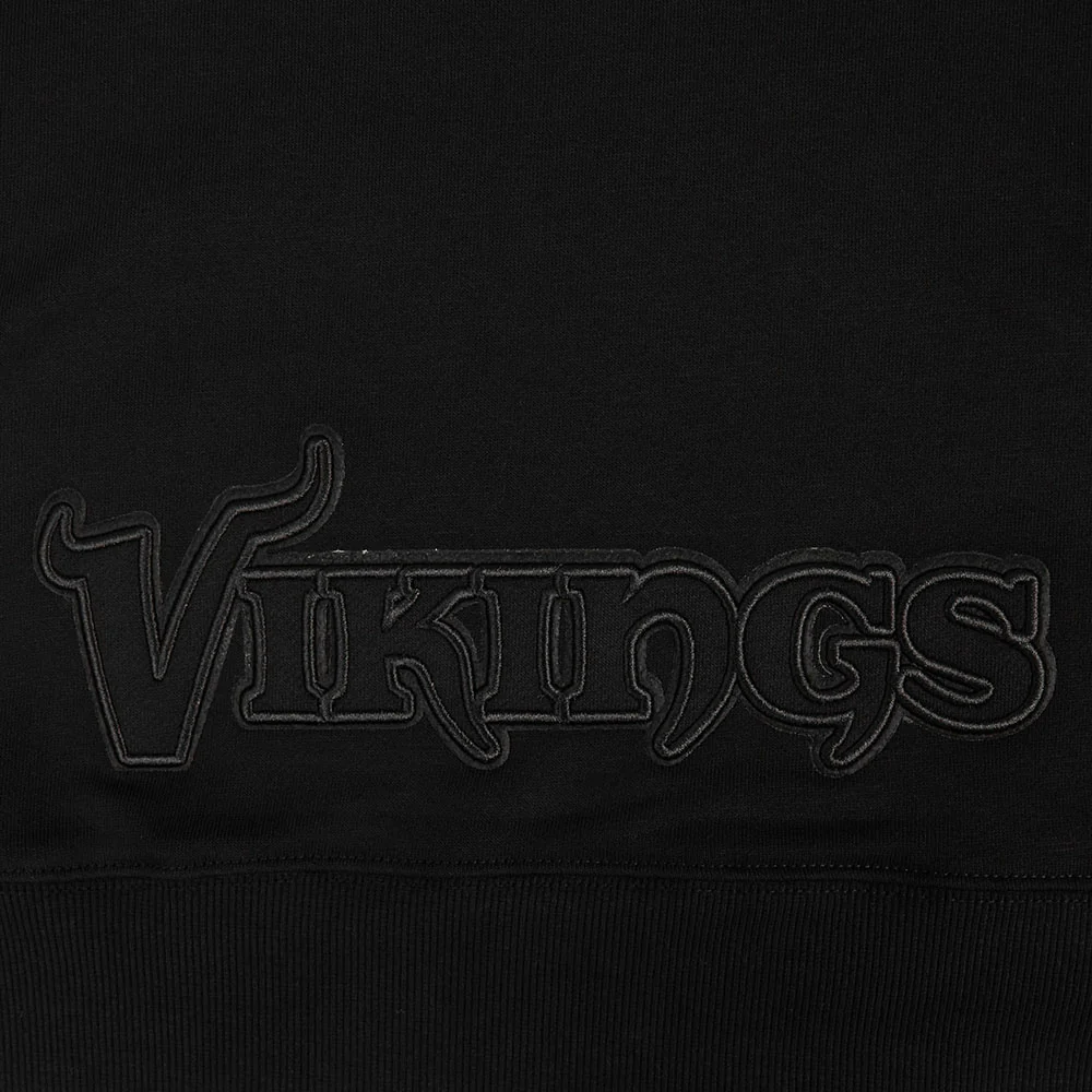 NFL MINNESOTA VIKINGS NEUTRAL WOMEN'S CROPPED PULLOVER HOODIE (BLACK) - Image 5
