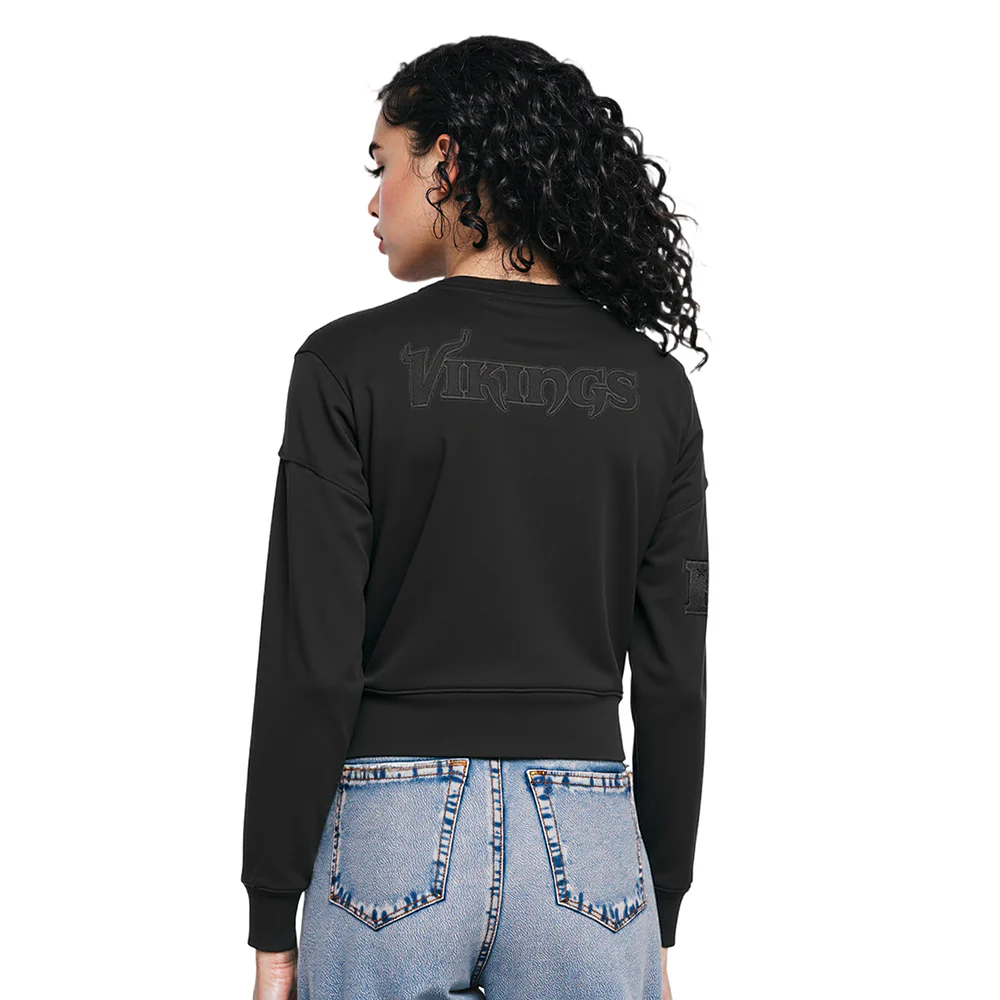 NFL MINNESOTA VIKINGS NEUTRAL WOMEN'S CREWNECK (BLACK) - Image 2