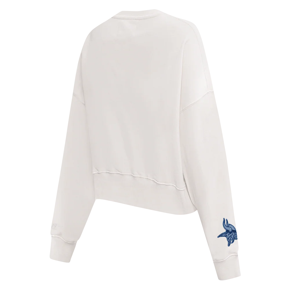 NFL MINNESOTA VIKINGS VARSITY BLUES WOMEN'S FLC CREWNECK (LINEN) - Image 10