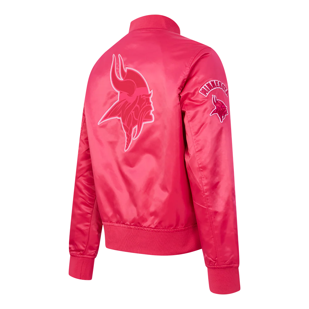 NFL MINNESOTA VIKINGS TRIPLE PINK WOMEN'S SATIN JACKET (BEETROOT PURPLE) - Image 4