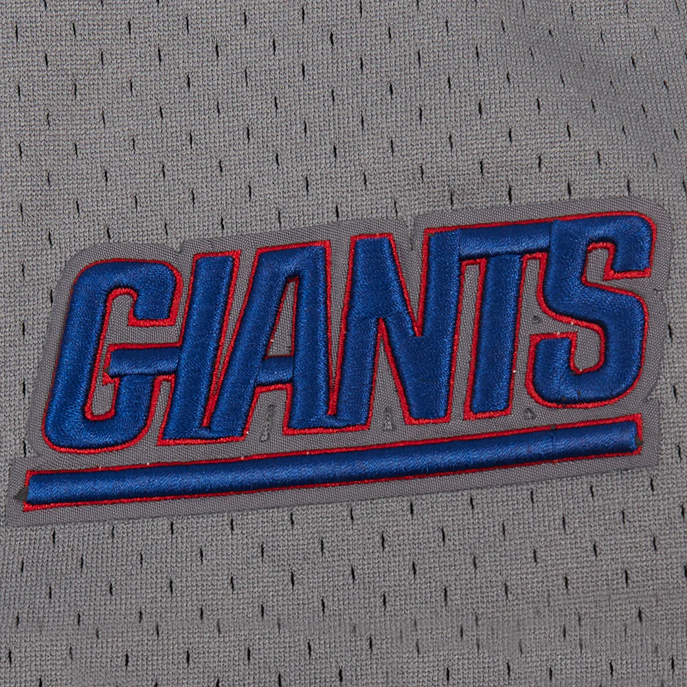 NFL NEW YORK GIANTS SCRIPT TAIL MEN'S MESH BUTTON DOWN SHIRT (GRAY) - Image 7