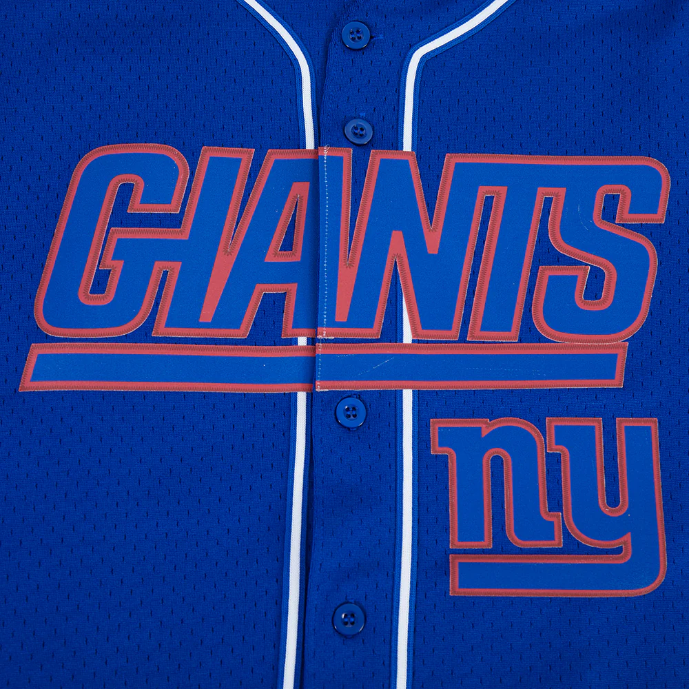 NFL NEW YORK GIANTS LOGO CLASSIC MESH BUTTON UP SHIRT (DODGER BLUE) - Image 8