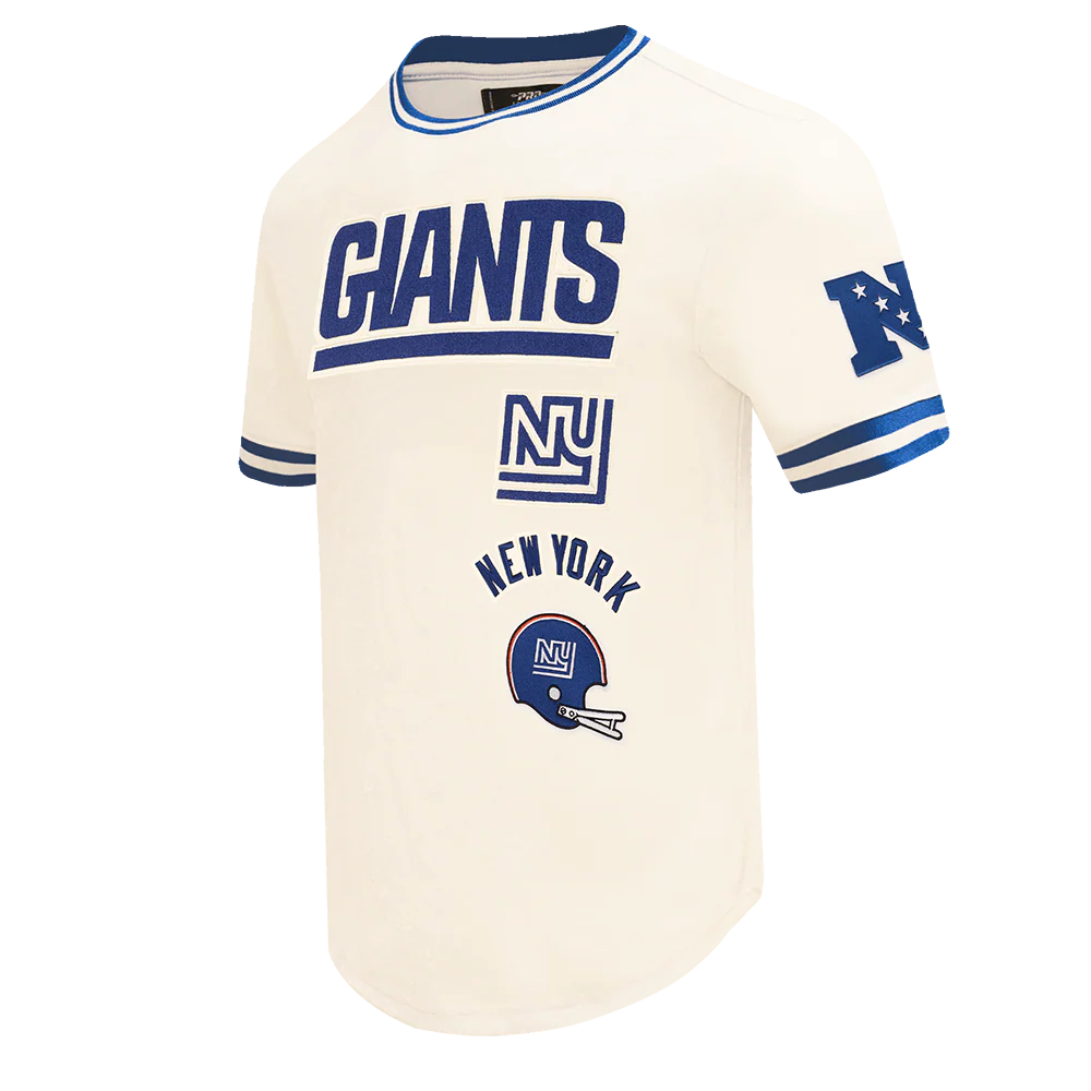 NFL NEW YORK GIANTS RETRO CLASSIC MEN'S TEE (EGGSHELL/DODGER BLUE) - Image 2