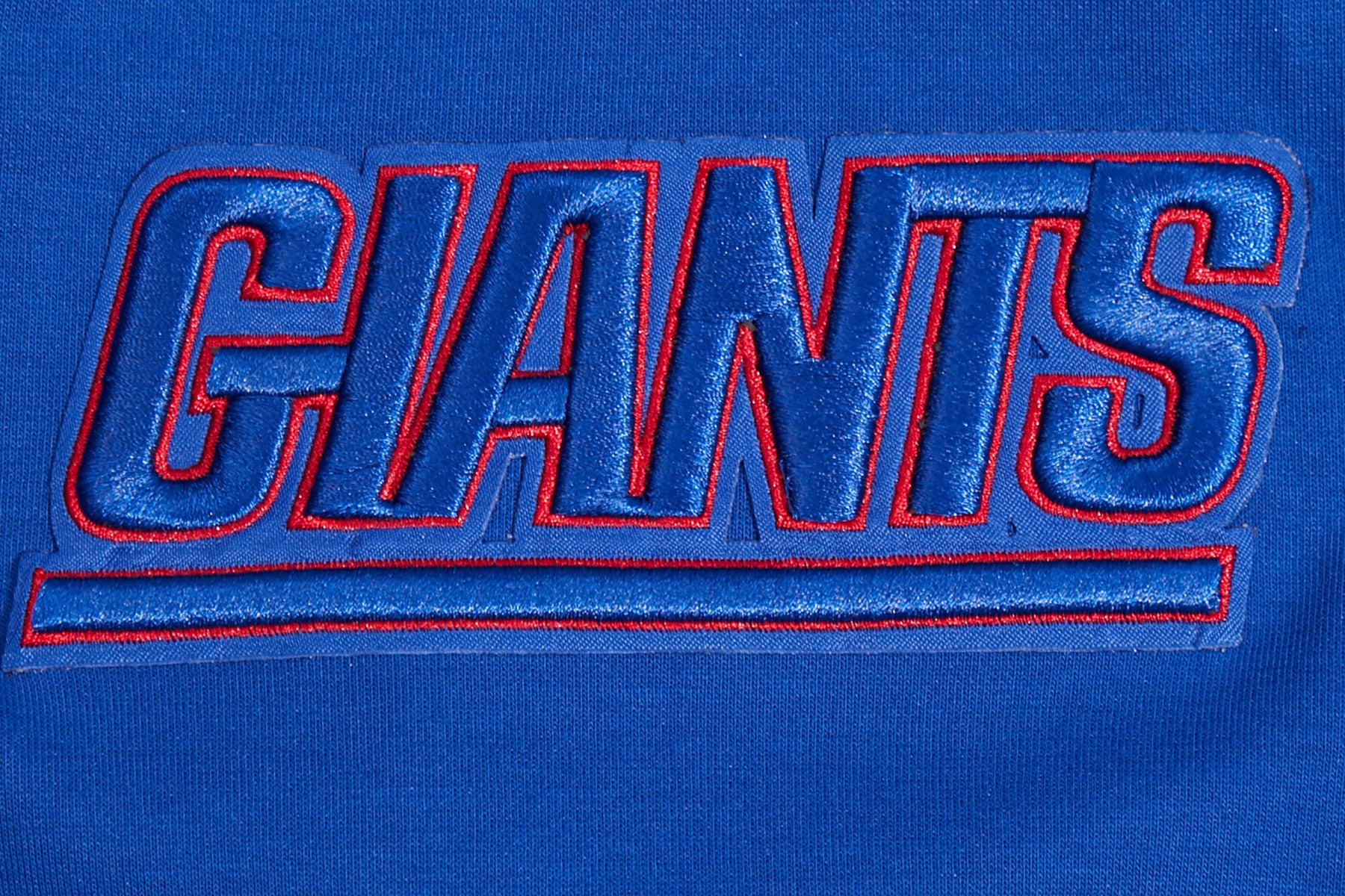 NFL NEW YORK GIANTS CLASSIC CHENILLE MEN'S DOUBLE KNIT PULLOVER HOODIE (DODGER BLUE) - Image 6
