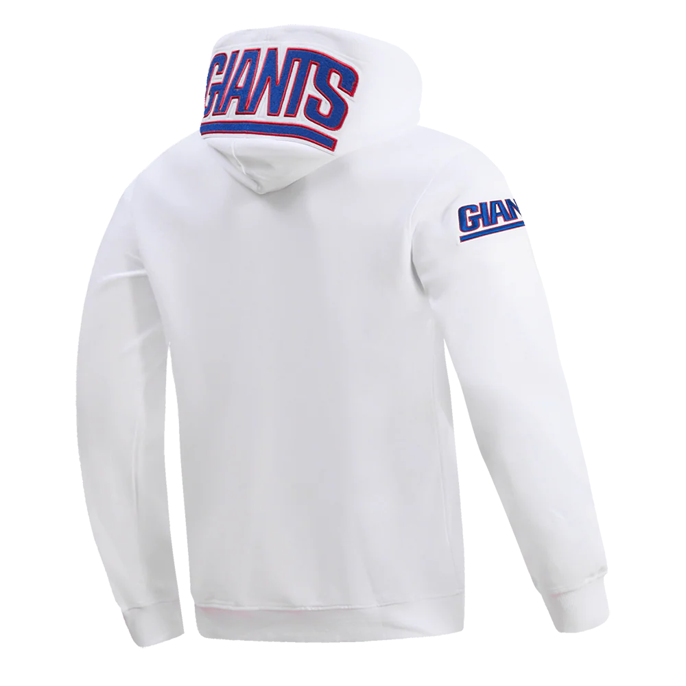 NFL NEW YORK GIANTS CLASSIC CHENILLE MEN'S PULLOVER HOODIE (WHITE) - Image 3