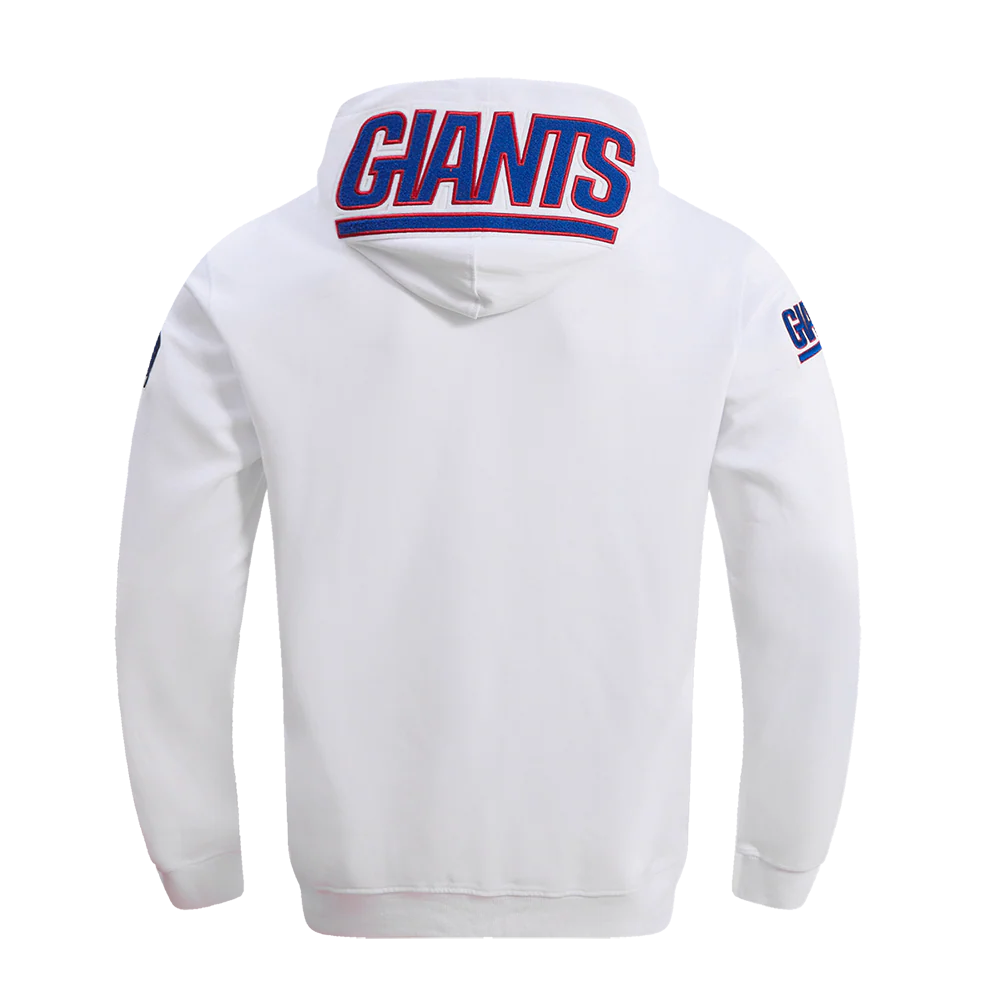 NFL NEW YORK GIANTS CLASSIC CHENILLE MEN'S PULLOVER HOODIE (WHITE) - Image 4