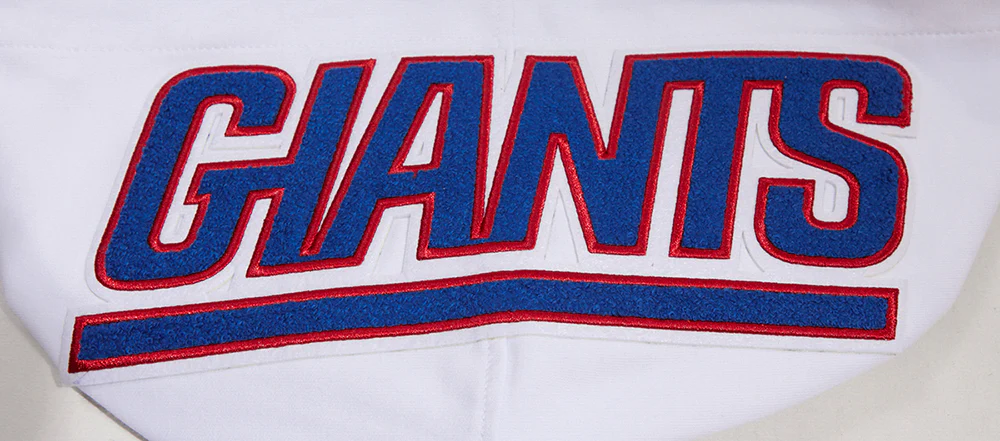 NFL NEW YORK GIANTS CLASSIC CHENILLE MEN'S PULLOVER HOODIE (WHITE) - Image 8