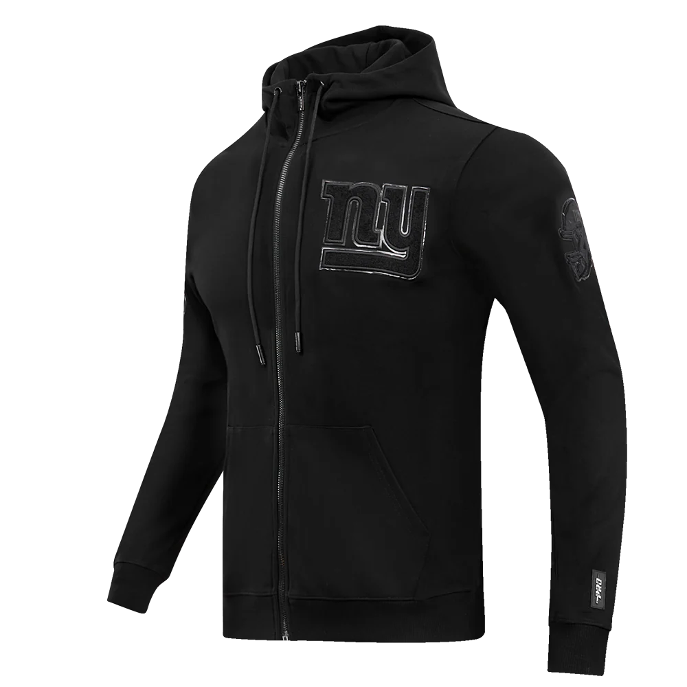 NFL NEW YORK GIANTS TRIPLE BLACK MEN'S DK FZ HOODIE (TRIPLE BLACK) - Image 5