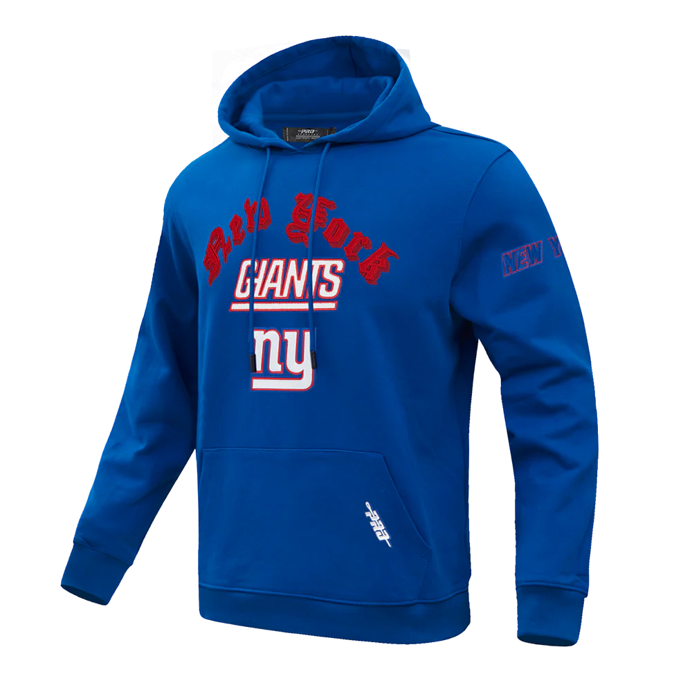 NFL NEW YORK GIANTS OLD ENGLISH MEN'S PO HOODIE (DODGER BLUE) - Image 3