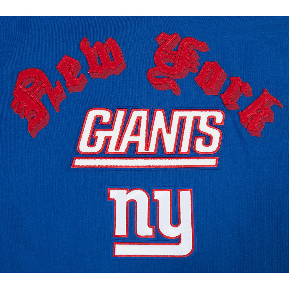 NFL NEW YORK GIANTS OLD ENGLISH MEN'S PO HOODIE (DODGER BLUE) - Image 6