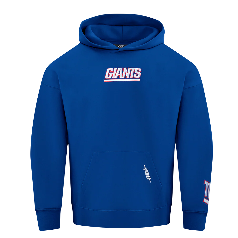 NFL NEW YORK GIANTS WINGSPAN MEN'S DROP SHOULDER FLEECE PULLOVER HOODIE (DODGER BLUE) - Image 3