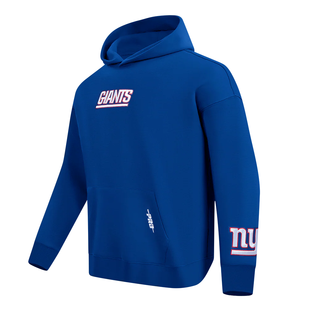 NFL NEW YORK GIANTS WINGSPAN MEN'S DROP SHOULDER FLEECE PULLOVER HOODIE (DODGER BLUE) - Image 4