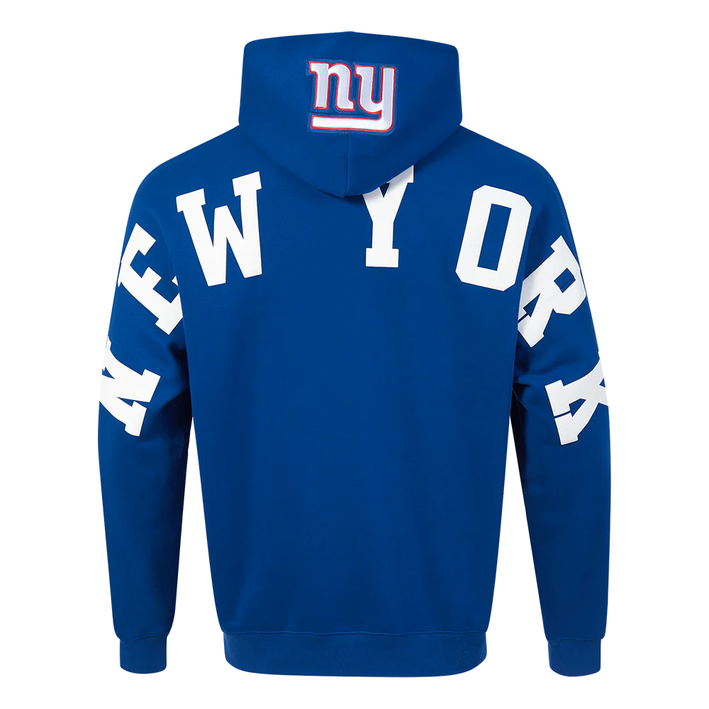 NFL NEW YORK GIANTS WINGSPAN MEN'S DROP SHOULDER FLEECE PULLOVER HOODIE (DODGER BLUE) - Image 5