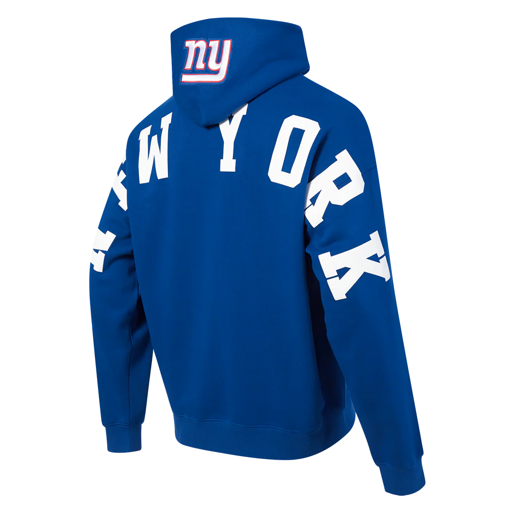 NFL NEW YORK GIANTS WINGSPAN MEN'S DROP SHOULDER FLEECE PULLOVER HOODIE (DODGER BLUE) - Image 6