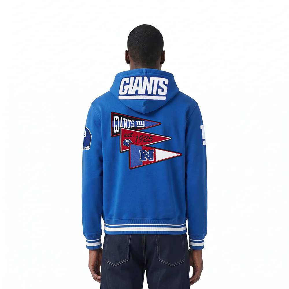 NFL NEW YORK GIANTS TEAM PENNATS MEN'S RIB FLC PO HOODIE (DODGER BLUE) - Image 2