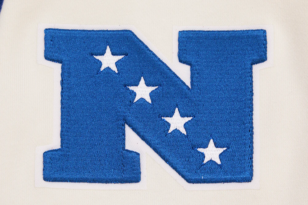 NFL NEW YORK GIANTS RETRO CLASSIC MEN'S PULLOVER HOODIE (EGGSHELL/DODGER BLUE) - Image 8