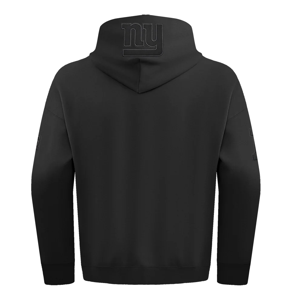 NFL NEW YORK GIANTS NEUTRAL DROP SHOULDER FLEECE PULLOVER HOODIE (BLACK) - Image 4
