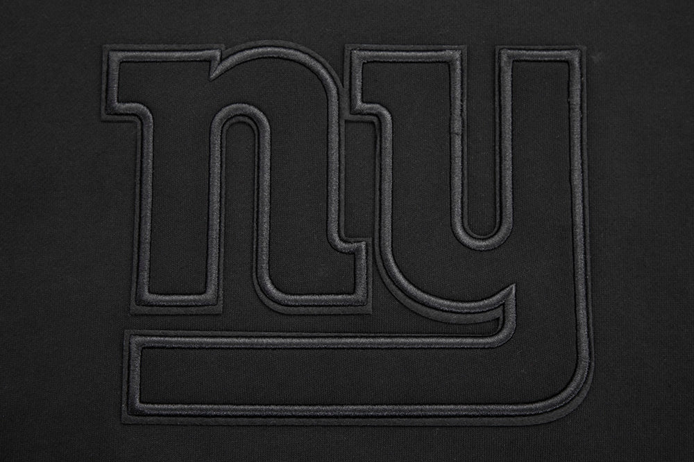 NFL NEW YORK GIANTS NEUTRAL DROP SHOULDER FLEECE PULLOVER HOODIE (BLACK) - Image 7