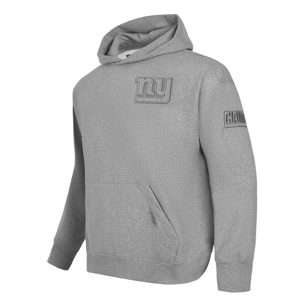 NFL NEW YORK GIANTS NEUTRAL MEN'S DROP SHOULDER PULLOVER HOODIE (DARK HEATHER GRAY) - Image 2