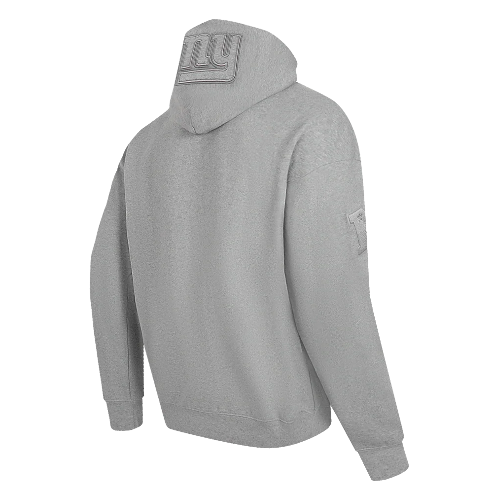 NFL NEW YORK GIANTS NEUTRAL MEN'S DROP SHOULDER PULLOVER HOODIE (DARK HEATHER GRAY) - Image 4