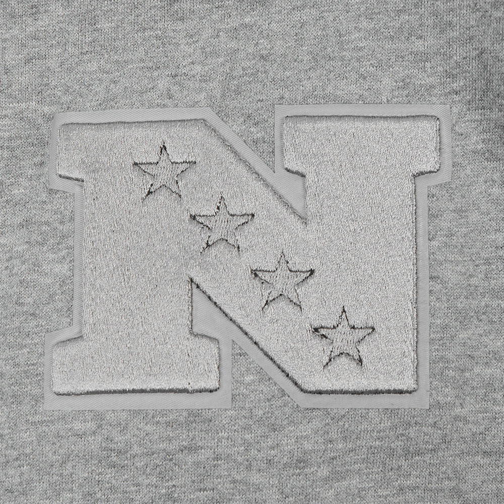 NFL NEW YORK GIANTS NEUTRAL MEN'S DROP SHOULDER PULLOVER HOODIE (DARK HEATHER GRAY) - Image 5
