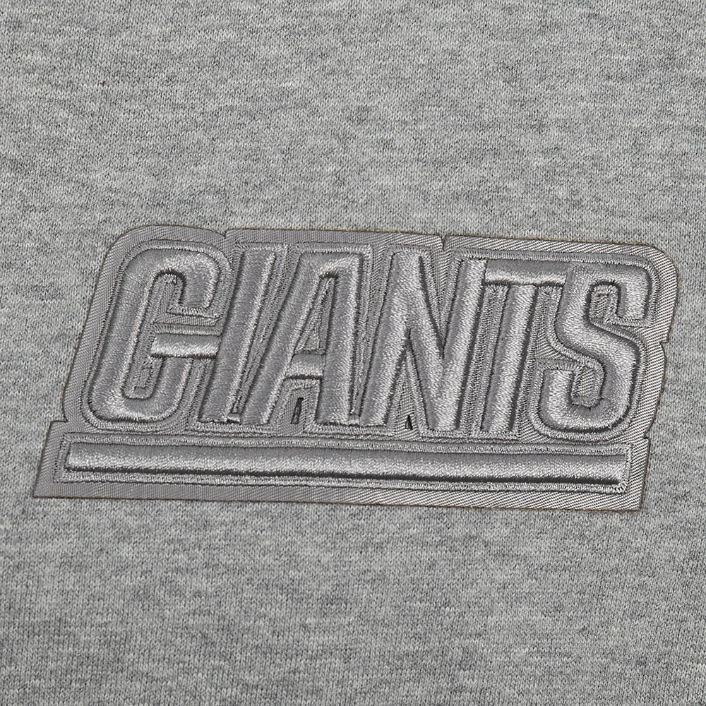 NFL NEW YORK GIANTS NEUTRAL MEN'S DROP SHOULDER PULLOVER HOODIE (DARK HEATHER GRAY) - Image 6