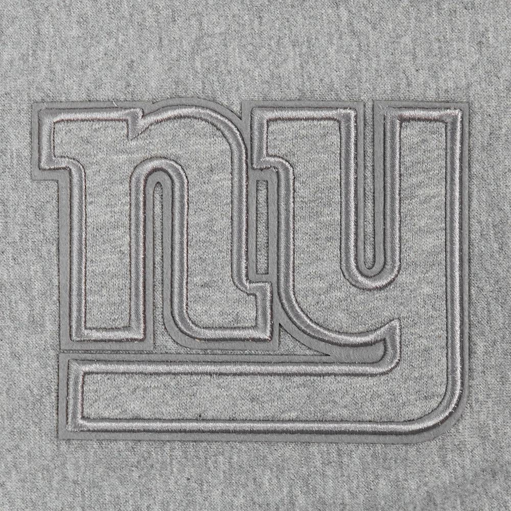 NFL NEW YORK GIANTS NEUTRAL MEN'S DROP SHOULDER PULLOVER HOODIE (DARK HEATHER GRAY) - Image 7